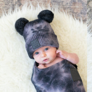 CC Baby and Kids Pom Pom Tie-Dye Beanies Hats