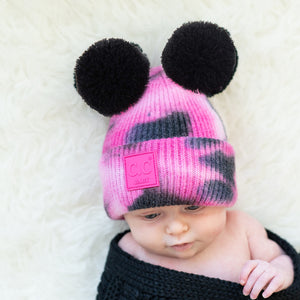 CC Baby and Kids Pom Pom Tie-Dye Beanies Hats