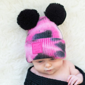 CC Baby and Kids Pom Pom Tie-Dye Beanies Hats