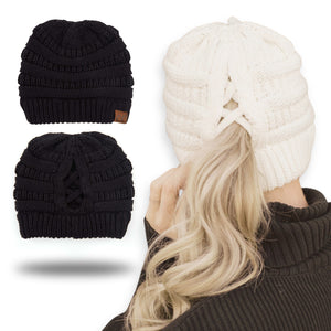 CC Criss-Cross Pony Beanie