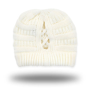 CC Criss-Cross Pony Beanie