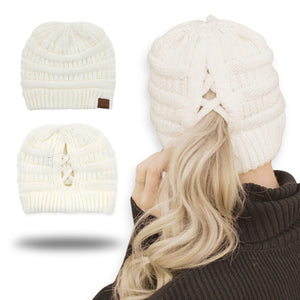 CC Criss-Cross Pony Beanie