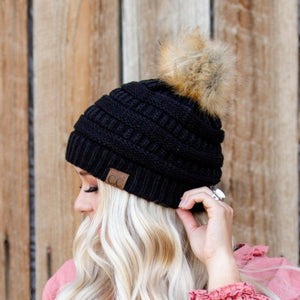 CC Trending Plush Pom Unisex Beanies Hats