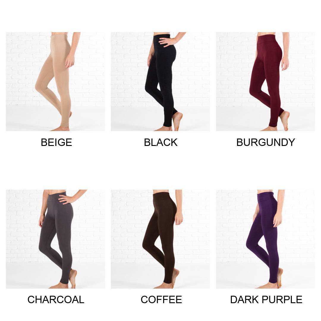 36 Wholesale Sofra Ladies Fleece Lined LeggingS-Black - at 