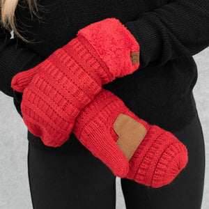 MT-25 CC Sherpa Lined Mittens | 3 Sizes - Truly Contagious, CC Beanie