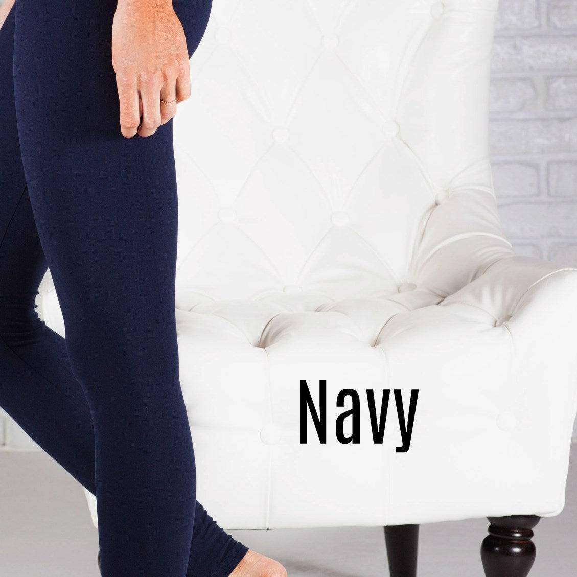Fleece Lined Leggings (Navy Teal) - New Dimensions Active - New Drops