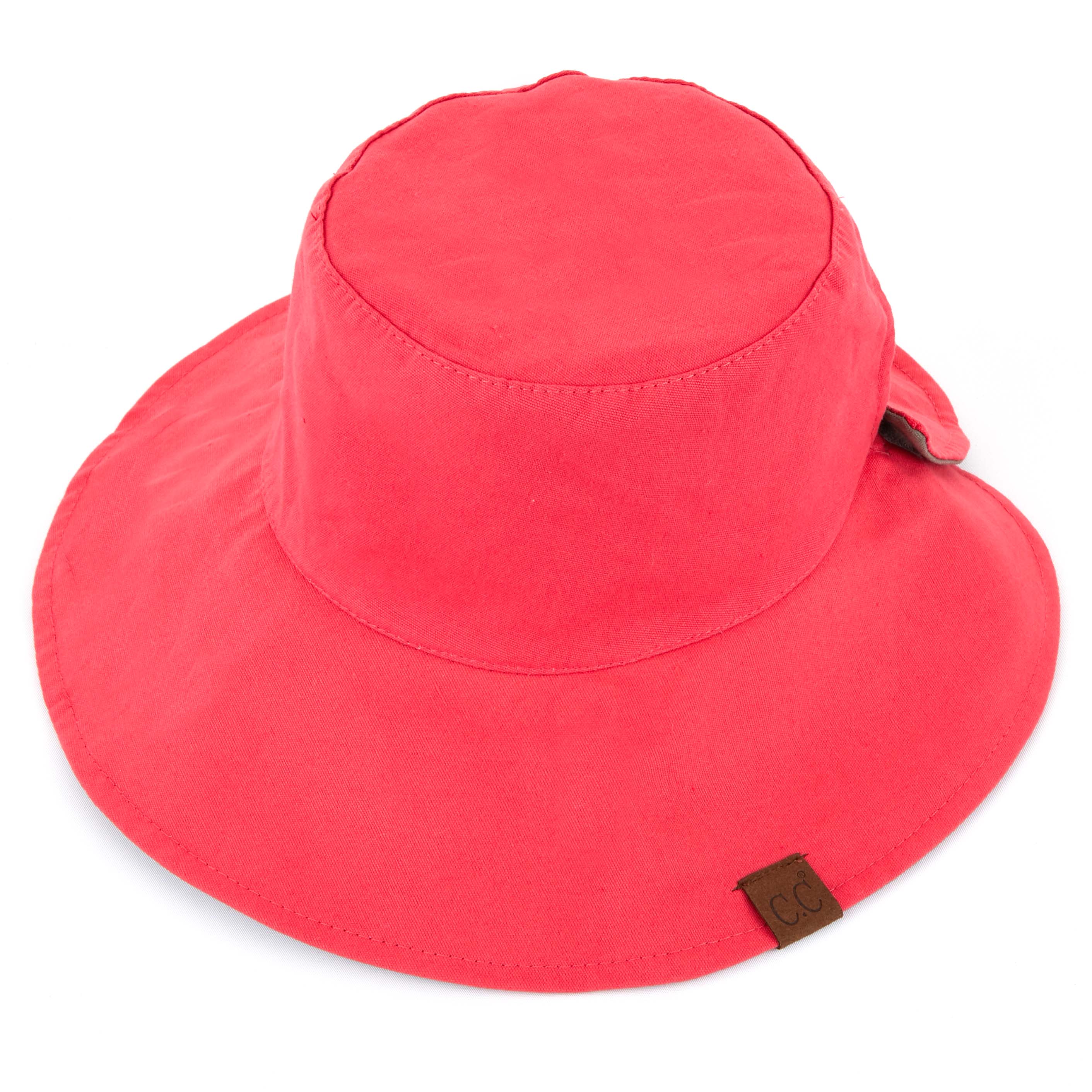 CC Reversible Ponytail Bucket Hat coral/khaki