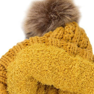 CC Bold Faux Fur Accented Beanie | Adult and Kid Sizing - Truly Contagious